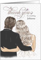 Thank You Wedding Wedding Attendants Taupe with Custom Text card