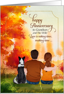 Grandson and His Wife Wedding Anniversary Autumn Season card