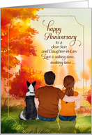 Son and Daughter in Law Wedding Anniversary Autumn Season card
