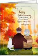 Great Grandparents Wedding Anniversary Senior Couple Autumn card