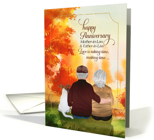 for In Laws Wedding Anniversary Senior Couple Autumn card (1731324)