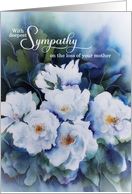 Loss of a Mother with Sympathy Blue Floral Condolences card