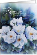 Loss of Sister with Sympathy Blue Floral Condolences card