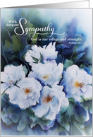 Religious Sympathy Blue Floral Condolences Psalms 46 card