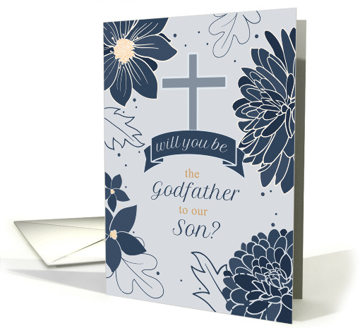 Godfather Request for Son Bold Navy Blue Botanicals card (1732366)
