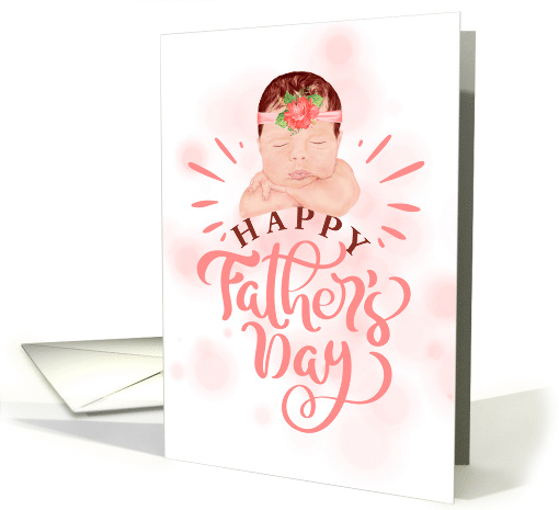 Father's Day Cute Baby Girl in Peach and Brown card (1733072)