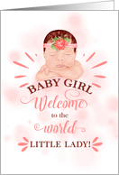 New Baby Congratulations Baby Girl in Peach card