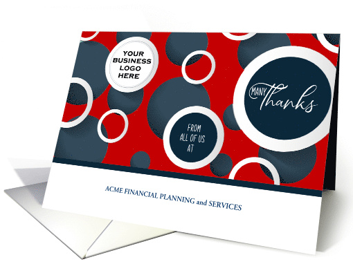 Customer Thank You Business Red and Navy Circles Business Logo card