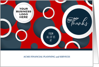 Customer Thank You Business Red and Navy Circles Business Logo card