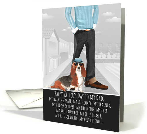 Basset Hound from the Pet Funny Father's Day Breed Specific card