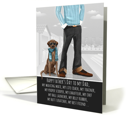 Chocolate Lab from the Pet Funny Father's Day Dog Retrievers card