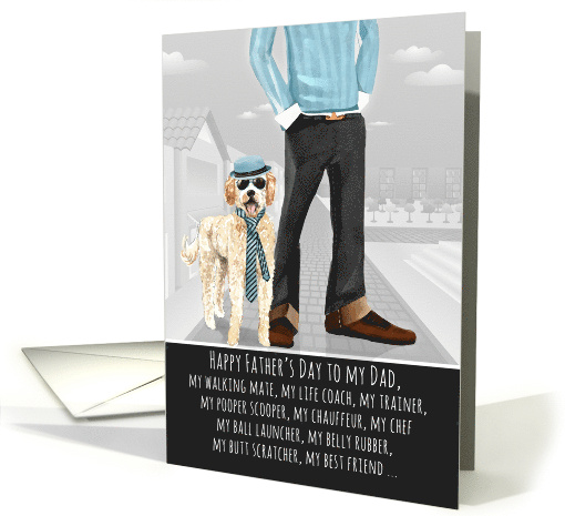 Goldendoodle from the Pet Funny Father's Day Dog Breed Specific card