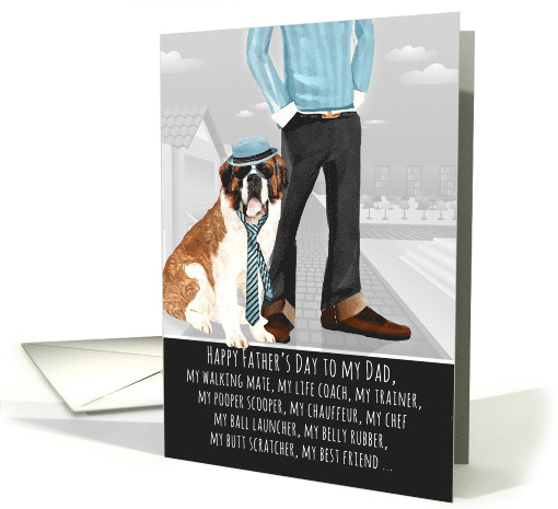 Saint Bernard from the Pet Funny Father's Day Dog Breed Specific card
