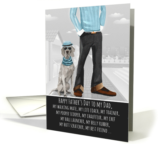 Weimaraner from the Pet Funny Father's Day Dog Breed Specific card