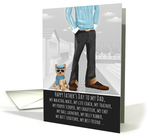 Yorkshire Terrier from the Pet Funny Father's Day Dog Breed card