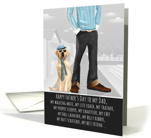 Yellow Lab from the Pet Funny Father's Day Dog Breed Specific card