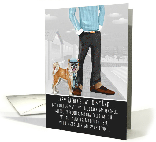 Akita from the Pet Funny Father's Day Dog Breed Specific card