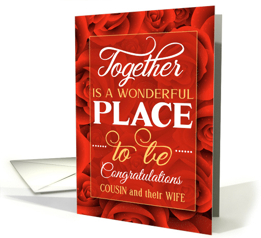 Cousin and Wife Wedding Congratulations Red Roses card (1734516)