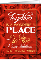 Daughter and Partner Wedding Congratulations Red Roses card
