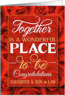 Daughter and Son in Law Wedding Anniversary Red Roses card