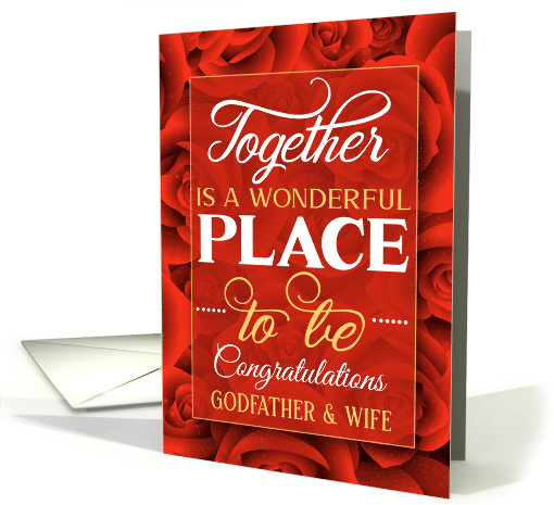 Godfather and Wife Wedding Congratulations Red Roses card (1734592)