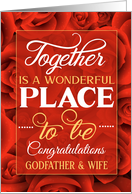 Godfather and Wife Wedding Congratulations Red Roses card