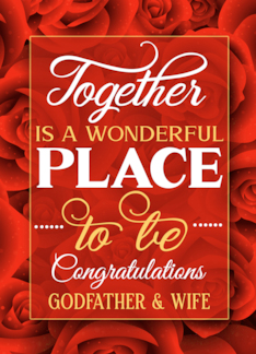 Godfather and Wife Wedding Congratulations Red Roses