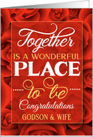 Godson and Wife Wedding Congratulations Red Roses card