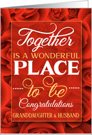 Granddaughter and Husband Wedding Anniversary Red Roses card