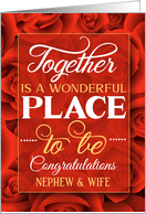Nephew and New Wife Wedding Congratulations Red Roses card
