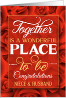 Niece and Husband Wedding Congratulations Red Roses card