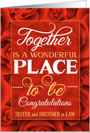 Sister and Brother in Law Wedding Anniversary Red Roses card