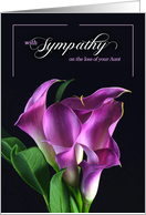 Loss of an Aunt Sympathy Purple Calla Lily on Black Botanical