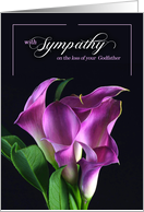 Loss of a Godfather Sympathy Purple Calla Lily on Black Botanical