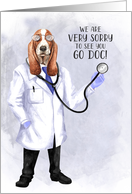 Farewell Doctor Funny Hound Dog Doctor with Stethoscope card