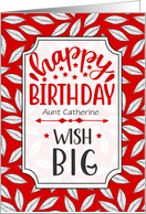Birthday Wish Big Red Botanical Typography with Custom Relation card