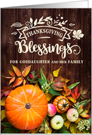 Goddaughter and Family Thanksgiving Blessings Pumkins Gourds card