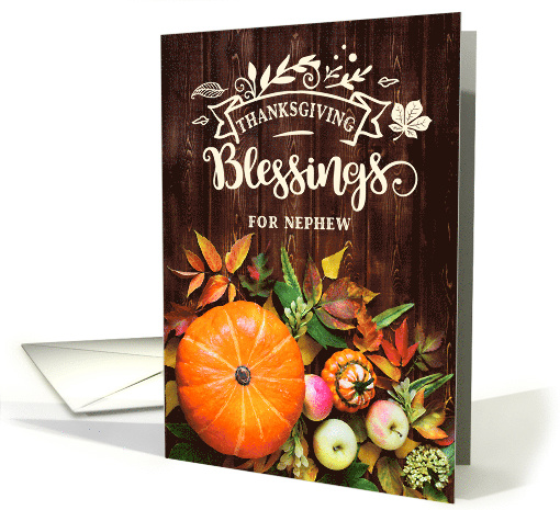 for Nephew Thanksgiving Blessings Pumkins and Gourds card (1737840)