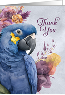 Thank You Hyacinth Macaw Purple Botanical Blank card