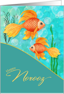 Norooz Persian New Year Goldfish and Bubbles card