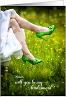 for Niece Bridesmaid Request Green Wedding Shoes card