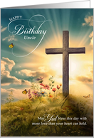 for Uncle Christian Birthday Cross on Hill card