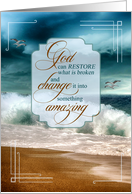 12 Step Recovery Encouragement Ocean Waves card