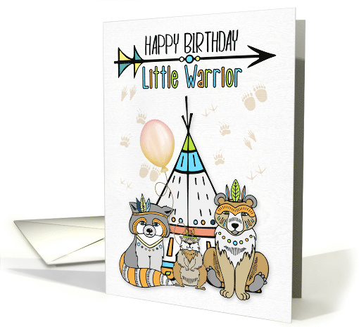 Little Warrior Kid's Birthday Boho Tribal Theme card (1819852)
