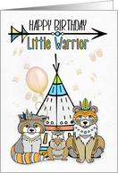 Little Warrior Kid’s Birthday Boho Tribal Theme card