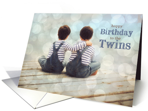 Twin Boys Birthday Young Boys on a Dock Nautical card (1823816)
