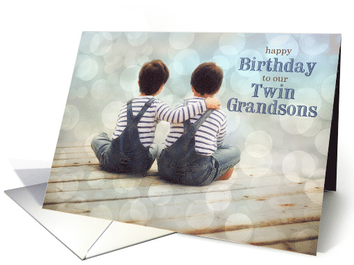 Birthday for Twin Grandsons Young Boys on a Dock Nautical card