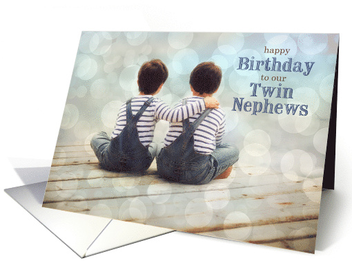 Birthday for Twin Nephews Young Boys on a Dock Nautical card (1823846)