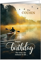 For Cousin Birthday Rowing a Kayak on the Lake card