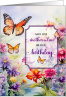 Mother in Law Birthday Butterflies Wildflower Garden card